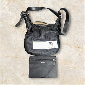 Vintage Coach Black Leather Crossbody Bag